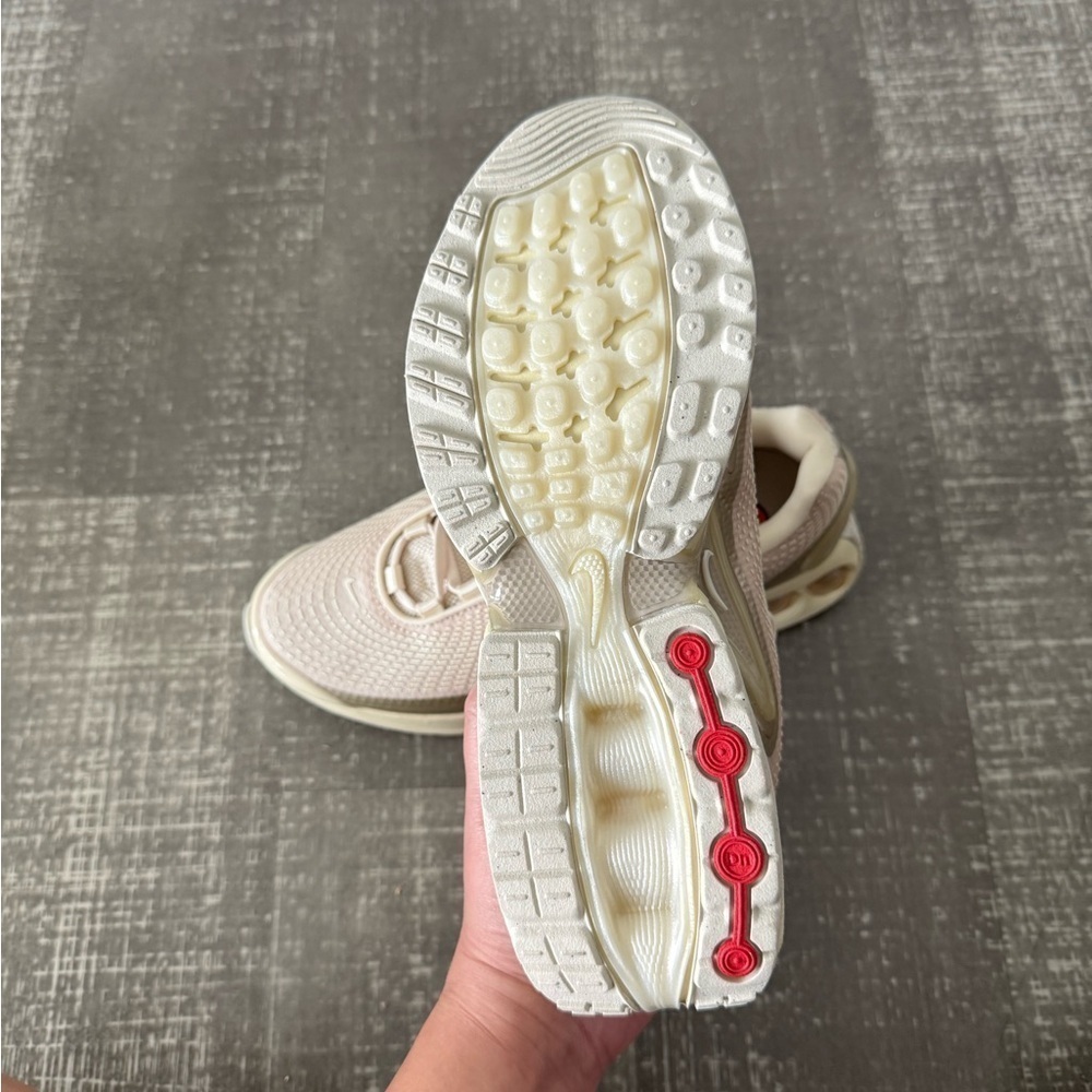 NIKE Women’s Air Max DN Light Khaki and Gold Sneaker - Picture 11 of 12